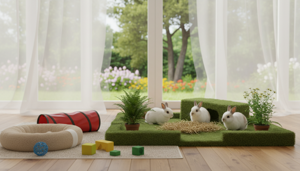 Rabbit habitat setup