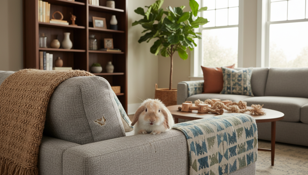 Stop rabbit chewing furniture