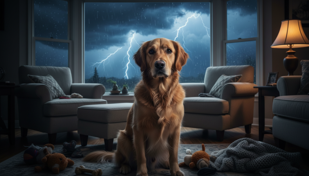 dogs anxiety during storms