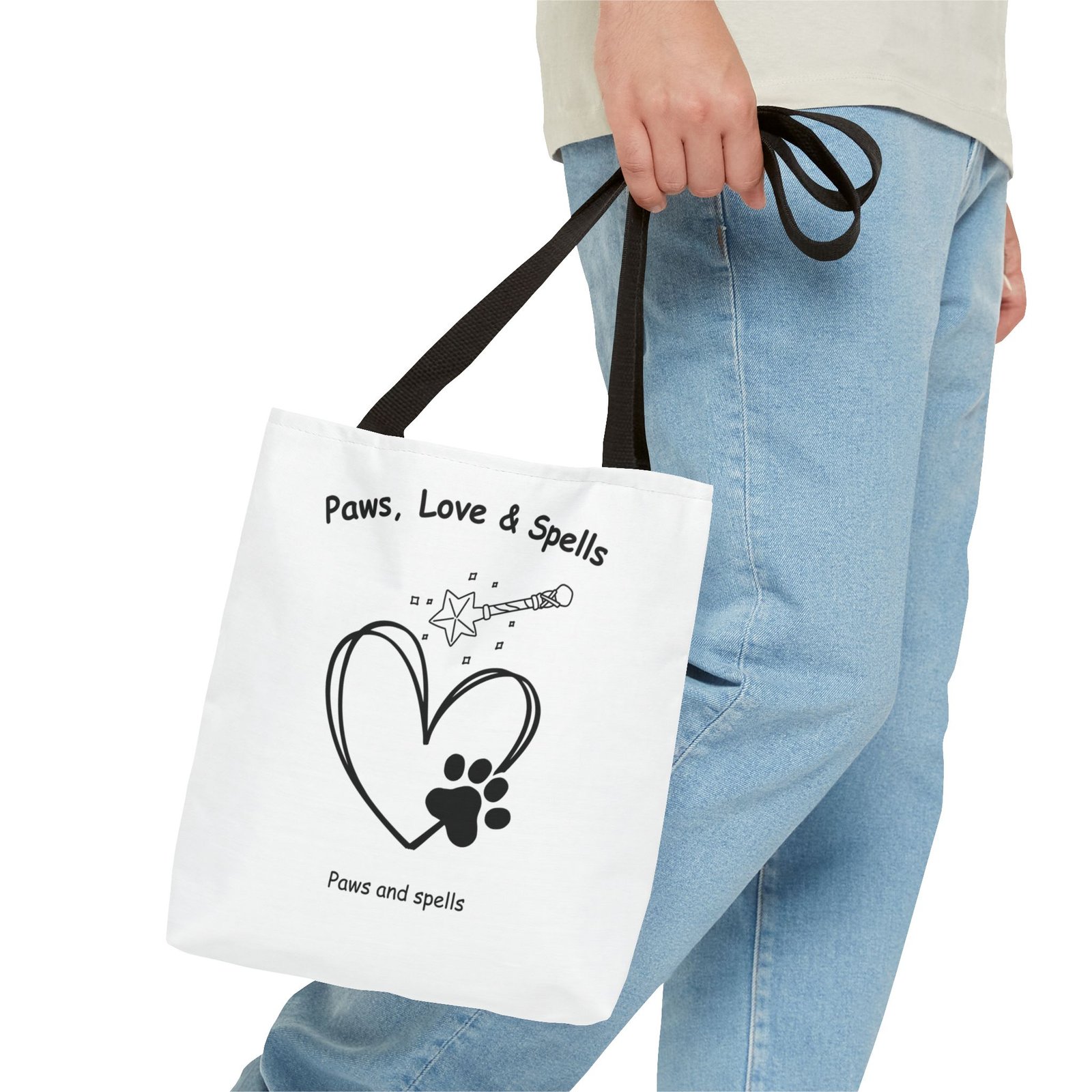"Paws, Love & Spells" Premium Tote Bag - Image 3
