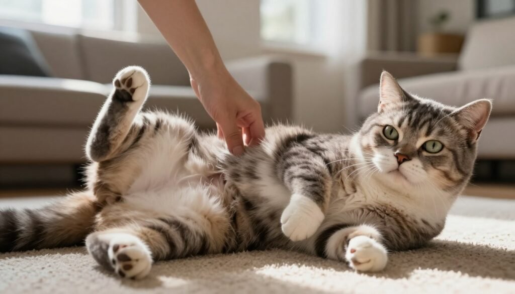 cat hates belly rubs